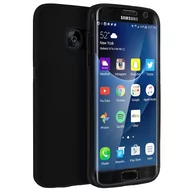 Etui i futerały do telefonów - Etui 360° do Samsunga Galaxy S7 Edge Elastyczny przód i sztywny tył – czarne - miniaturka - grafika 1