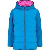 Kurtki i płaszcze dla dziewczynek - CMP - Kid G Jacket Long Fix Hood, Girl, Turchese, 104 - miniaturka - grafika 1