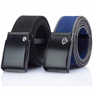 Paski - Pasek Męski x2 Parciany Zestaw Czarny+Granat-szary - miniaturka - grafika 1