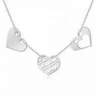 Naszyjniki - Murrano Srebrny Naszyjnik 925 Celebrytka Sensual Trio Grawer YN-109 - miniaturka - grafika 1