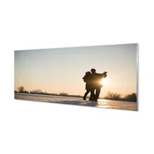 Tablice i flipcharty - Hartowany panel kuchenny Ludzie taniec zima 125x50 cm - miniaturka - grafika 1