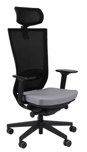 Fotel biurowy, krzesło biurowe Ergonomiczny Fotel Biurowy Grospol Marti BS HD R11 Black Tkanina Note N05 Szary - Fotele i krzesła biurowe - miniaturka - grafika 1