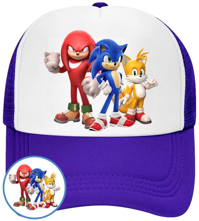 CZAPKA Z DASZKIEM SONIC DLA DZIECI NA LATO SIATKA NIEBIESKA BEJSBOLÓWKA