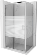 Kabiny prysznicowe - Mexen Apia kabina prysznicowa rozsuwana 90x80 cm, pasy, chrom - 840-090-080-01-20 - miniaturka - grafika 1