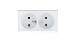LEDart podwójne z uziemieniem natynkowe IP20 białe GN-2BZ/00 Bis Ospel - Gniazdka elektryczne - miniaturka - grafika 1