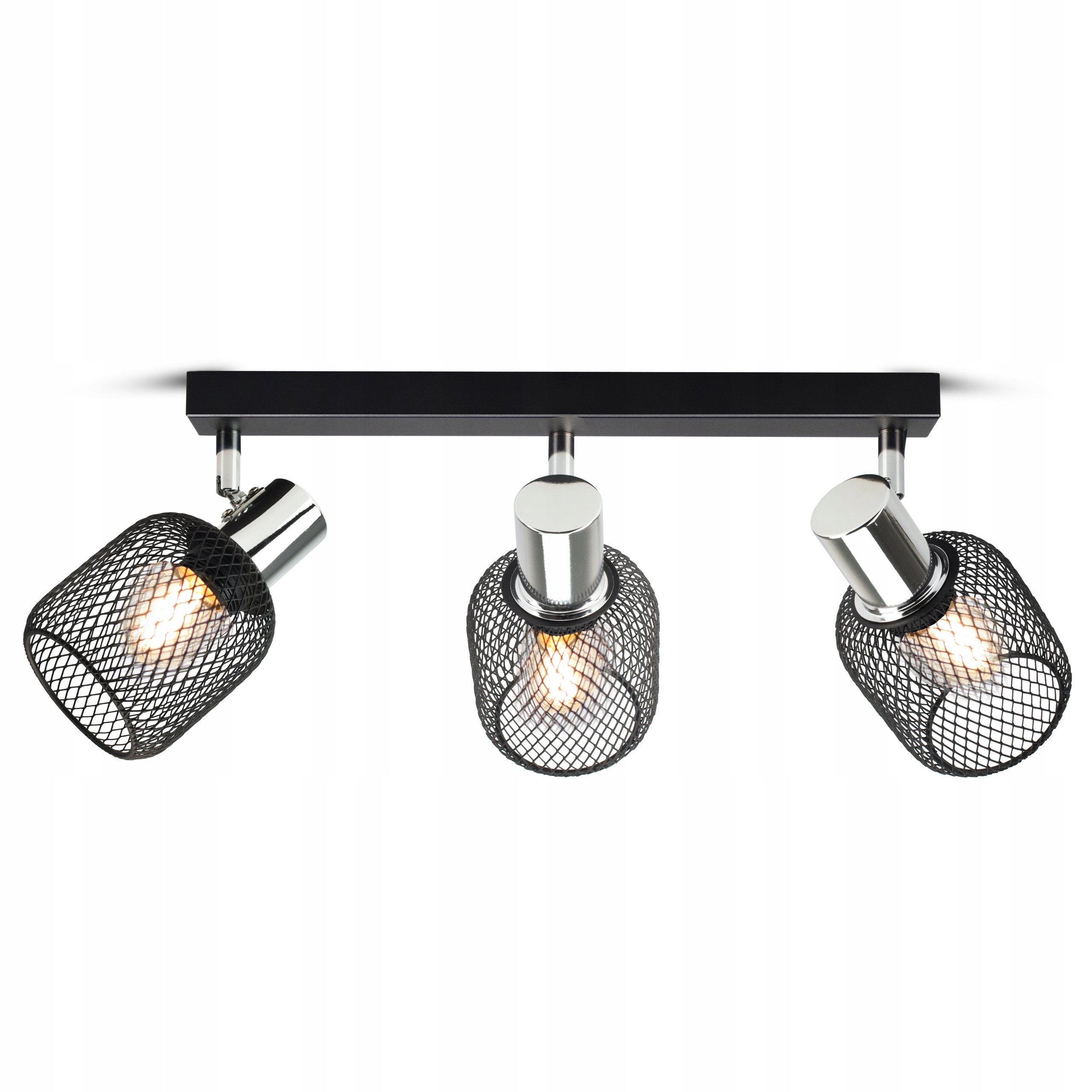 Lampa Sufitowa Żyrandol Plafon Vintage LOFT Reflektor 444-BG3 E27 Z Siatki