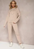 Dresy damskie - Beżowy Komplet Dresowy z Bawełny Epique - miniaturka - grafika 1