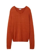Swetry damskie - TOM TAILOR Sweter damski, 32403 - Gold Flame Orange Melange, XXL - miniaturka - grafika 1