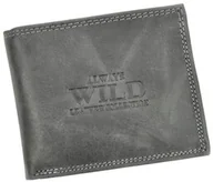 Portfele - Portfel Męski Skórzany ALWAYS WILD Skóra Licowa Mały Poziomy RFID N0035-CHM/8694 CZARNY 10 x 9 x 2 [cm] - miniaturka - grafika 1