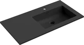 Umywalki - Mexen Otis umywalka wpuszczana w blat prawa 91 x 46,5 cm, czarna mat - 25189071P - miniaturka - grafika 1