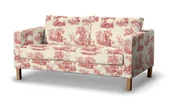 Pokrowce na meble - Dekoria Pokrowiec na sofę Karlstad 2-osobową nierozkładaną krótki tło ecru czerwone postacie Sofa Karlstad 2-osobowa Avinon 617-132-15 - miniaturka - grafika 1