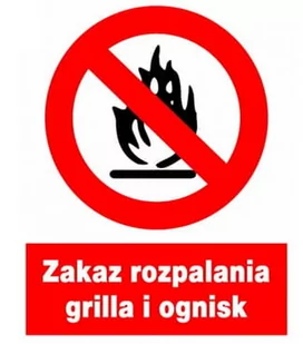 Zzo-5 Znak Bhp Zakaz Rozpalania Grilla I Ognisk - Akcesoria BHP - miniaturka - grafika 1