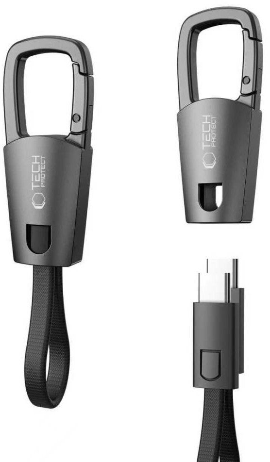 Kabel Tech-Protect Ultraboost DNA Keychain USB-C / USB-C Cable PD 60W / 3A Iron Grey