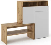 Szafki na buty - Vicco Szafka na buty Selena, 125 x 102 cm, Dąb/Biały - miniaturka - grafika 1