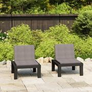 Fotele i krzesła ogrodowe - vidaXL Lumarko Krzesła ogrodowe z poduszkami, 2 szt., plastik, szare! 3059824 - miniaturka - grafika 1