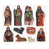 Ozdoby bożonarodzeniowe - Figurki do szopki bożonarodzeniowej 10 szt. z żywicy zestaw święta - miniaturka - grafika 1
