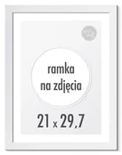 Ramki na zdjęcia - RAMKA NA ZDJĘCIA 21x29,7 cm A4 ramki biała drewniana - miniaturka - grafika 1