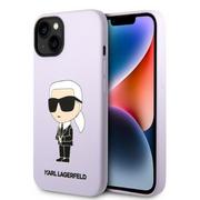 Etui i futerały do telefonów - Karl Lagerfeld KLHCP14MSNIKBCU iPhone 14 Plus 6,7" hardcase purpurowy/purple Silicone Ikonik - miniaturka - grafika 1