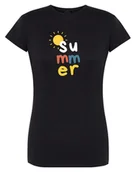Koszulki i topy damskie - T-Shirt damski kolorowy nadruk SUMMER r.XL - miniaturka - grafika 1