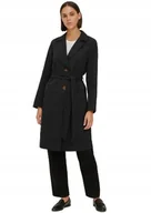 Płaszcze damskie - Jacqueline De Yong Czarny Płaszcz Klasyczny Z Paskiem Do Kolan M K1A - miniaturka - grafika 1