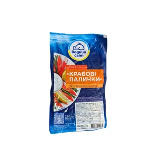 Paluszki krabowe surimi 43% schłodzone "Wodny mir" 220g - Konserwy i dania rybne - miniaturka - grafika 1