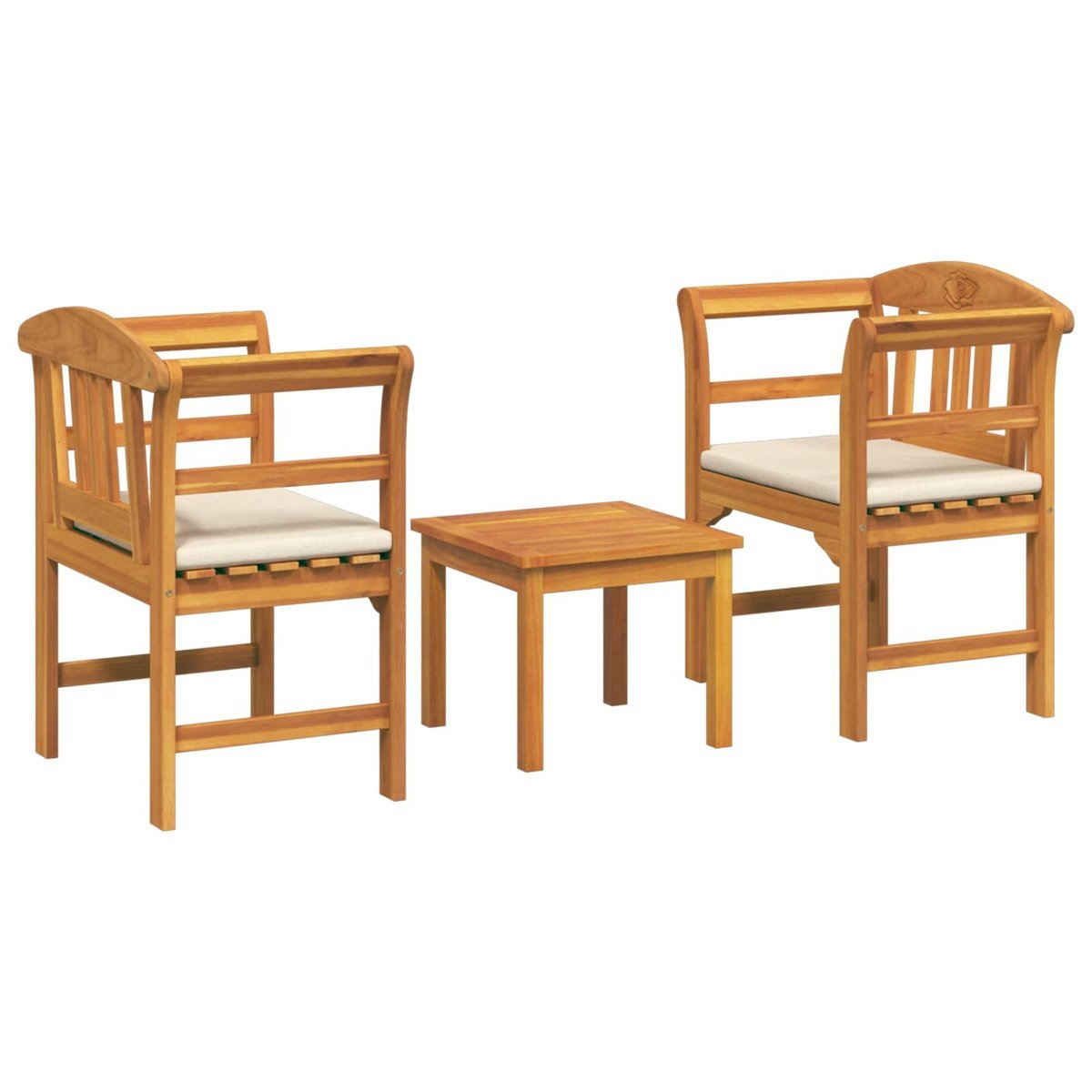 vidaXL Zestaw lounge Róża ogrodowa z poduszką 3 pcs Lite Drewno Akacji