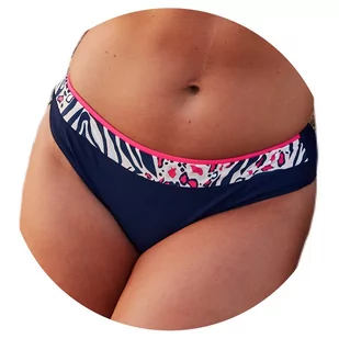 Strój kąpielowy dół figi tanga Nuria 036 panterka zebra granatowy  S - Stroje kąpielowe - miniaturka - grafika 1