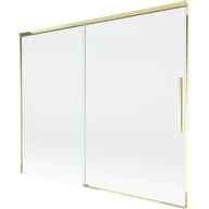 Parawany nawannowe - Mexen Rox parawan nawannowy 2-skrzydłowy rozsuwany 190 x 150 cm, transparent, złoty - 8C9-190-001-50-00 - miniaturka - grafika 1