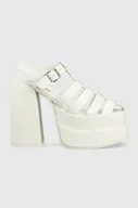 Sandały damskie - Steve Madden sandały skórzane Carlita kolor biały SM11002385 - miniaturka - grafika 1