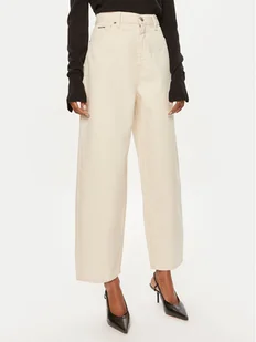 Calvin Klein Jeansy K20K207270 Écru Wide Leg - Spodnie damskie - miniaturka - grafika 1