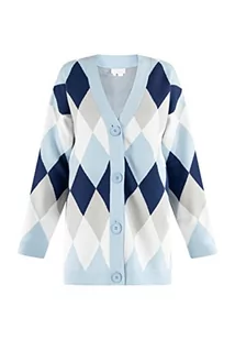 RISA Kardigan z guzikami damski 25825337, jasnoniebieski wielokolorowy, XS-S - Swetry damskie - miniaturka - grafika 1