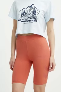 Spodenki damskie - Hummel szorty hmlLEGACY WOMAN TIGHT SHORTS damskie kolor pomarańczowy z nadrukiem medium waist 214171 - grafika 1