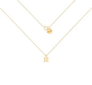Pozłacany naszyjnik z literką 45 cm M - Naszyjniki - miniaturka - grafika 1