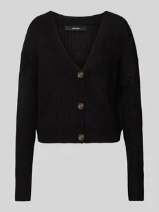 Kurtka z dzianiny o kroju regular fit z dekoltem w serek model ‘LEA’ - Swetry damskie - miniaturka - grafika 1