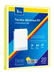 Teczka ofertowa A4 PP + 20 koszulek żółta - Tetis - Teczki i skoroszyty - miniaturka - grafika 1