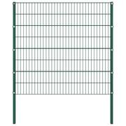 Ogrodzenia - GSTORE Panel ogrodzeniowy ze słupkami żelazny 1,7 x 1,6 m zielony GS-144935 - miniaturka - grafika 1