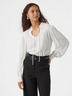Vero Moda Bluzka Bumpy 10300602 Biały Regular Fit - Bluzki damskie - miniaturka - grafika 1