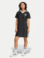 Sukienki - adidas Sukienka codzienna adicolor 3-Stripes IX5510 Czarny Loose Fit - miniaturka - grafika 1