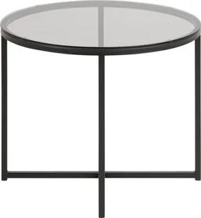 Cape stolik kawowy stół narożny, Ø 55 cm, przydymione szkło i czarny metal mat. - Ławy i stoliki kawowe - miniaturka - grafika 1