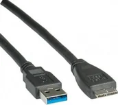 Kable USB - Kabel USB Roline USB-A - micro-B 0.8 m Czarny - miniaturka - grafika 1