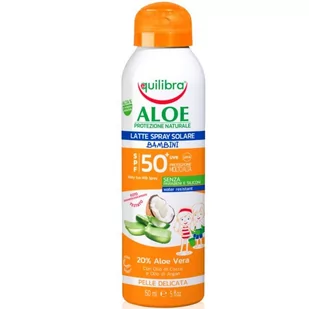 EQUILIBRA ALOE KIDS MLECZKO DO OPALANIA W SPRAYU SPF50 150ML - Balsamy i kremy do opalania - miniaturka - grafika 1