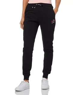 Spodnie damskie - Armani Exchange Damskie spodnie dresowe Colorful Armani Logo Slim Fit French Terry Jogger, czarny, S - grafika 1