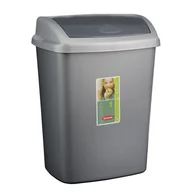 Kosze na śmieci - Kosz uchylny DOMINIK 10 l srebrno-grafitowy - miniaturka - grafika 1