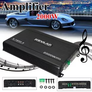 AliExpress 2000 Watt samochodowy sprzęt Audio wzmacniacz mocy 4 kanałowy 12V wzmacniacz samochodowy samochodowy - Elektronika OUTLET - miniaturka - grafika 1