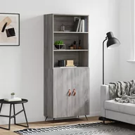 Witryny - vidaXL Witrynka szary dąb sonoma 69,5x34x180cm materiał drewnopochodny - miniaturka - grafika 1