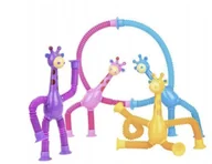 Figurki dla dzieci - Antystresowa Rurka Żyrafa do rozciągania z przyssawką rozciągliwa 4 szt - miniaturka - grafika 1