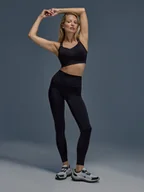 Legginsy - 4F Legginsy treningowe z wysokim stanem damskie - czarne XS - miniaturka - grafika 1