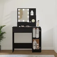Toaletki - Toaletka z oświetleniem LED, czarna, 86,5x35x136 cm Lumarko! - miniaturka - grafika 1