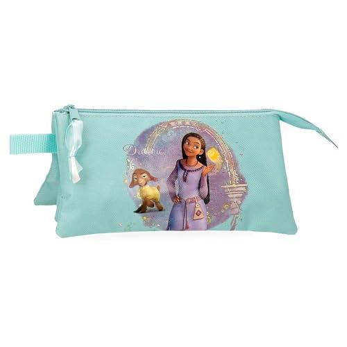 Joumma Disney Wish Dreamer Triple piórnik Niebieski 22x12x5 cms Poliester 1,32l, Niebieski, Talla única, Potrójne etui