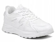 Sneakersy damskie - Buty damskie sportowe sneakersy białe sznurowane Big Star NN274A084 38 - miniaturka - grafika 1